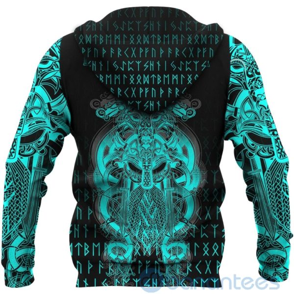 Viking Style Tyr Tattoo Cyan All Over Printed 3D Hoodie Product Photo