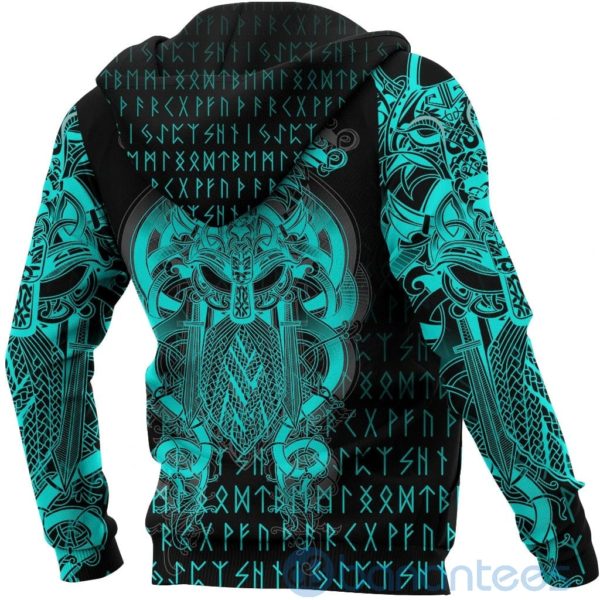 Viking Style Tyr Tattoo Cyan All Over Printed 3D Hoodie Product Photo