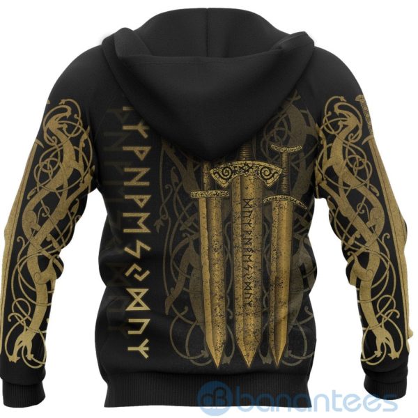 Viking Sword Gold All Over Printed 3D Hoodie Product Photo