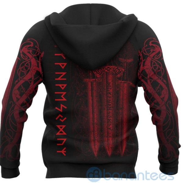 Viking Sword Red All Over Printed 3D Hoodie Product Photo