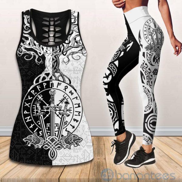 Viking Tree Of Life Symbol Hollow Tank And Legging Outfit Product Photo