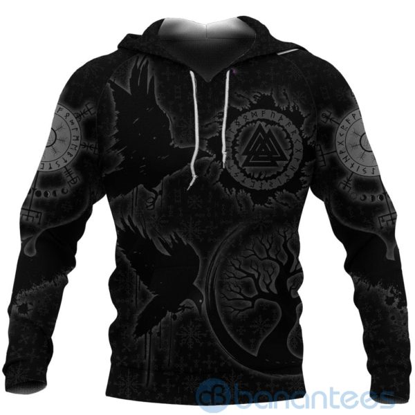 Viking Valknut Huginn and Muninn Yggdrasil Vegvisir Helm of Awe All Over Printed 3D Hoodie Product Photo