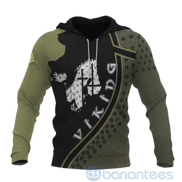 Viking Valknut Scandinavia Map All Over Printed 3D Hoodie Product Photo