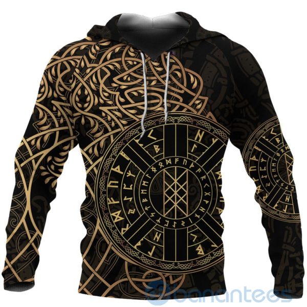 Viking Web Of Wyrd Yggdrasil Gold All Over Printed 3D Hoodie Product Photo