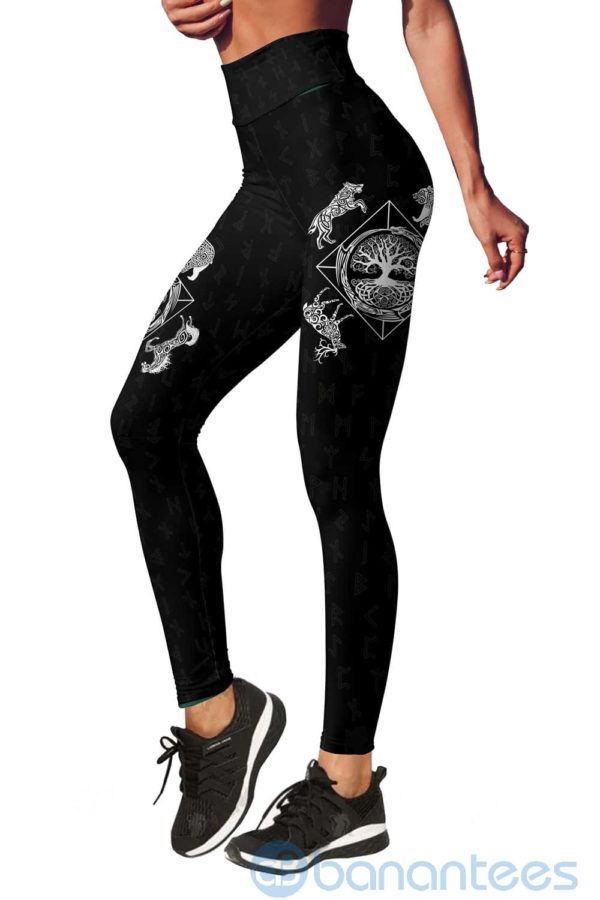 Viking Yoga Style Hollow Tank And Legging Outfit Product Photo