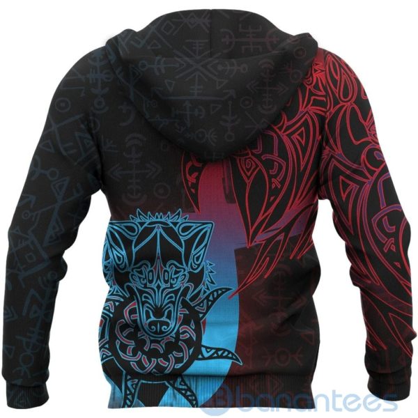 Vikings Fenrir Runes Tattoo All Over Printed 3D Hoodie Product Photo