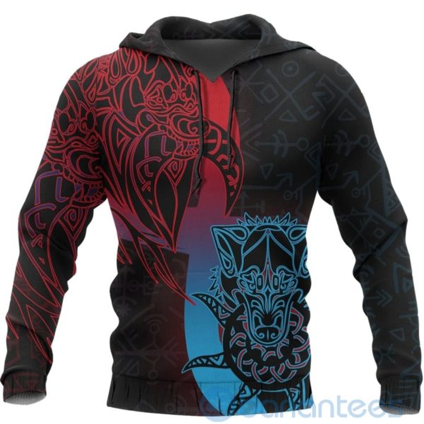 Vikings Fenrir Runes Tattoo All Over Printed 3D Hoodie Product Photo