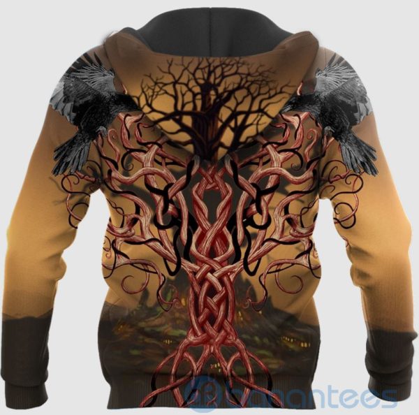 Vikings Wolf Celtic Tree All Over Printed 3D Hoodie Product Photo