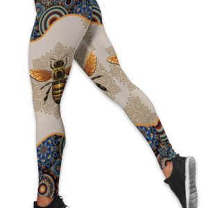 Vintage Bee Mandala Hippie Pattern Hollow Tank And Legging Outfit Product Photo