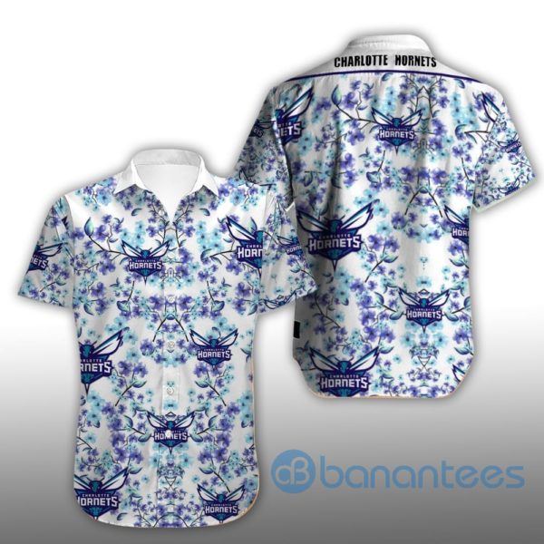 Vintage Charlotte Hornets Short Sleeves Hawaiian Shirt Product Photo