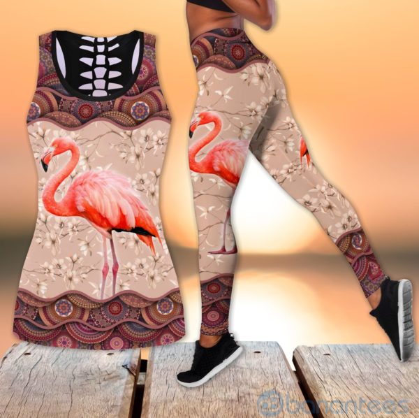 Vintage Flamingo Tank Top Legging Set Outfit Product Photo