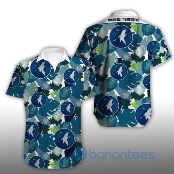 Vintage Minnesota Timberwolves Summer Shirt Short Sleeves Hawaiian Shirt Product Photo