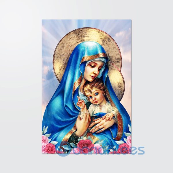 Virgin Mary Hugging Baby Jesus Wall Art Canvas Product Photo