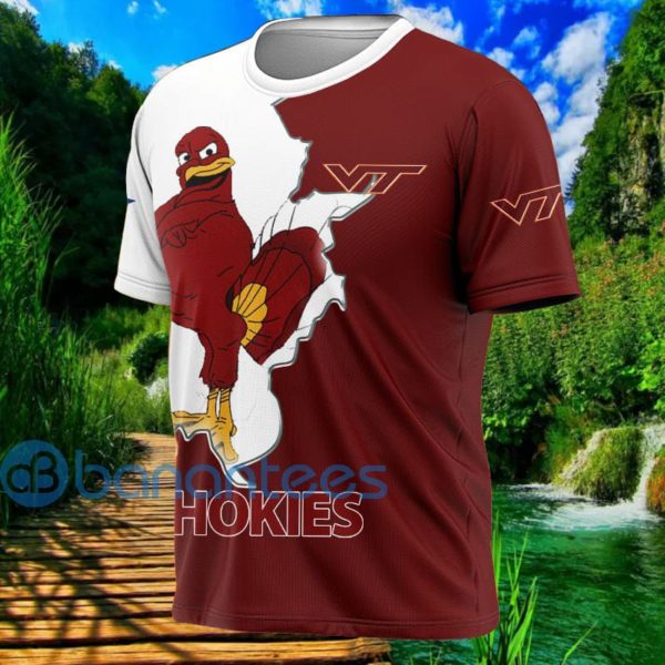 Virginia Tech Hokies Mascot All Over Printed 3D T Shirt Product Photo
