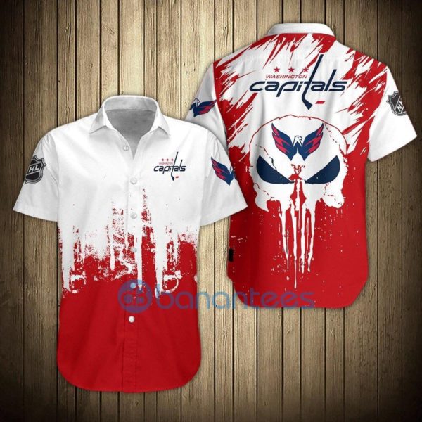 Washington Capitals Skull Short Sleeves Hawaiian Shirt Product Photo