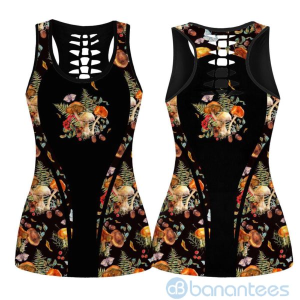 Watercolor Mushroom Lover Hollow Tank And Legging Outfit Product Photo
