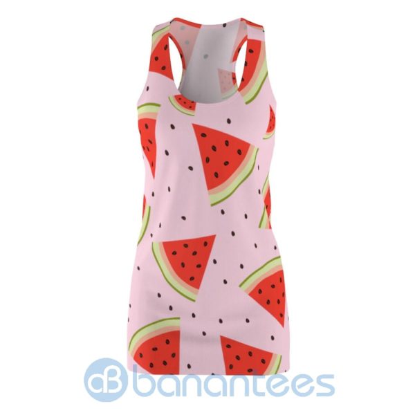 Watermelon Pieces Pattern Pink Racerback Dress For Women Product Photo