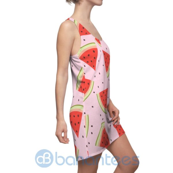 Watermelon Pieces Pattern Pink Racerback Dress For Women Product Photo