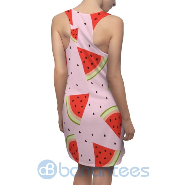 Watermelon Pieces Pattern Pink Racerback Dress For Women Product Photo