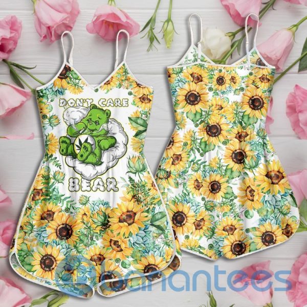Weed Dont Care Bear Sunflower Rompers For Women Product Photo