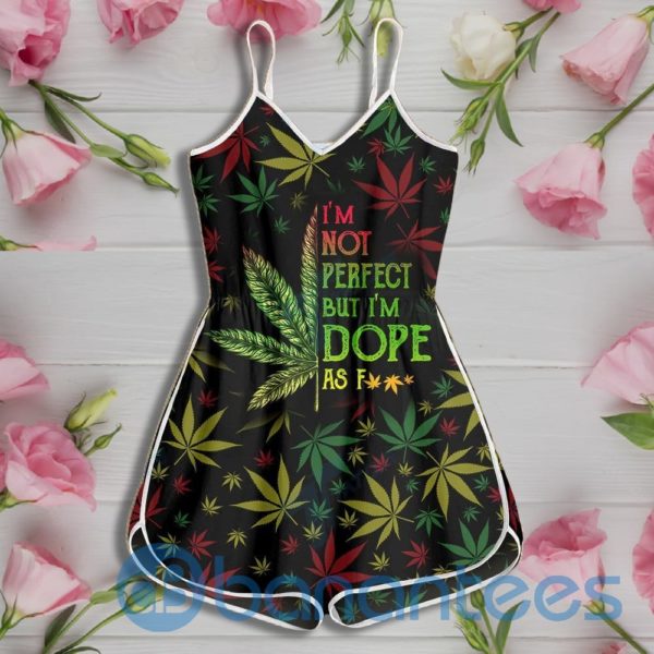 Weed I'm Not Perfect But I'm Dope As F Rasta Color Rompers For Women Product Photo