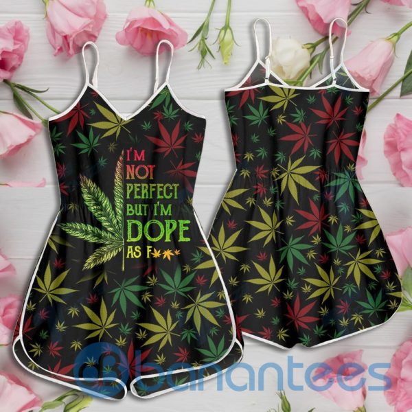 Weed I'm Not Perfect But I'm Dope As F Rasta Color Rompers For Women Product Photo