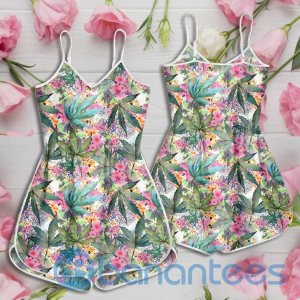 Weed Leaf Colorful Pattern Rompers For Women Product Photo