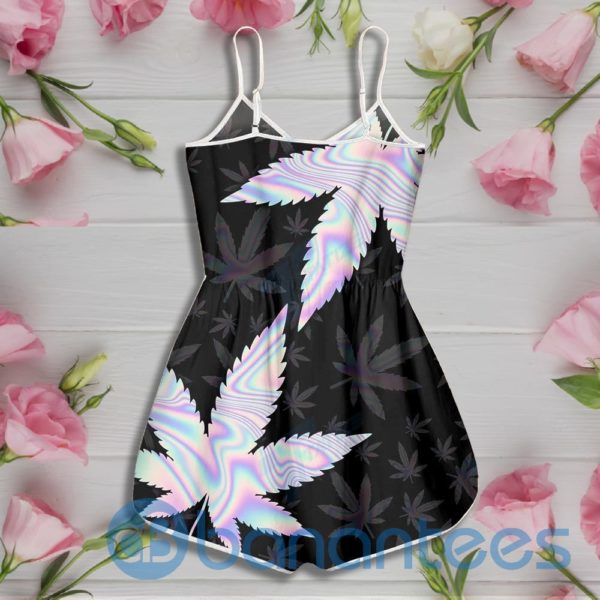 Weed Leaf Hologram Pattern Rompers For Women Product Photo