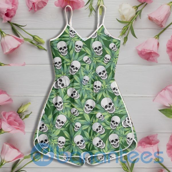 Weed Leaf Skull Pattern Rompers For Women Product Photo