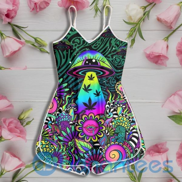 Weed Mushroom Psychedelic Color Rompers For Women Product Photo