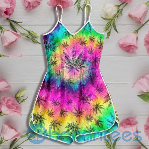 Weed Tie Dye Pattern Rompers For Women Product Photo