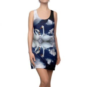 White Swans Under The Lake Racerback Dress For Women Product Photo