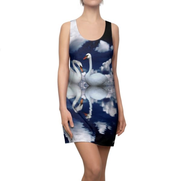 White Swans Under The Lake Racerback Dress For Women Product Photo