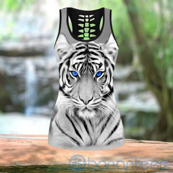 White Tiger Hollow Tank And Legging Outfit Product Photo