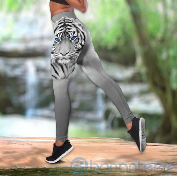 White Tiger Hollow Tank And Legging Outfit Product Photo