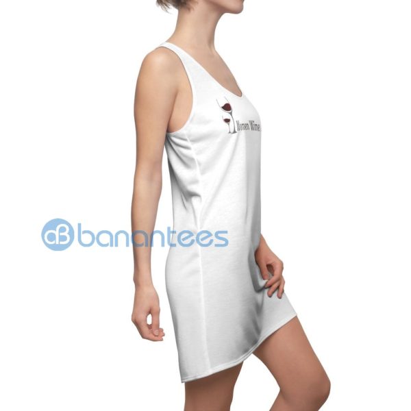 Wine Glass Women Wine A Lot White Racerback Dress Product Photo