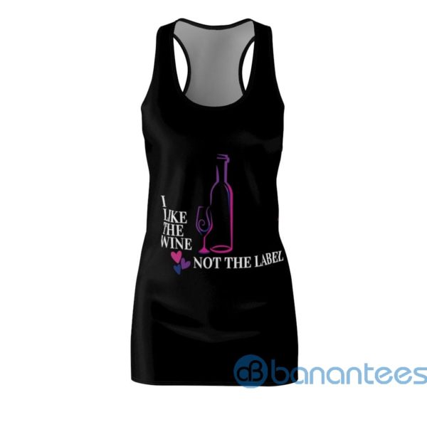 Wine I Like The Wine Not The Label Black Racerback Dress For Women Product Photo