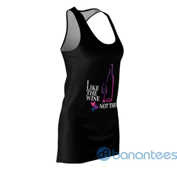 Wine I Like The Wine Not The Label Black Racerback Dress For Women Product Photo