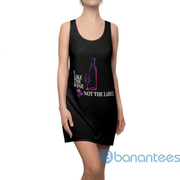 Wine I Like The Wine Not The Label Black Racerback Dress For Women Product Photo