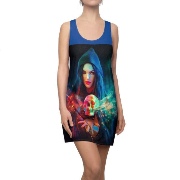 Witch Girl And Skull Racerback Dress For Women Product Photo