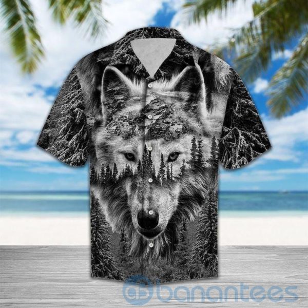 Wolf Mountain Tropical Hawaiian Shirt Product Photo