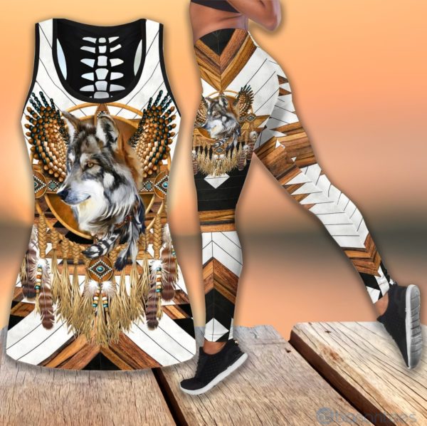 Wolf Native Best Gift Hollow Tank Top Legging Set Outfit Product Photo