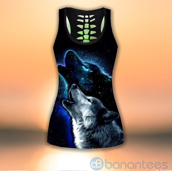 Wolf Night Hollow Tank Top Legging Set Outfit Product Photo