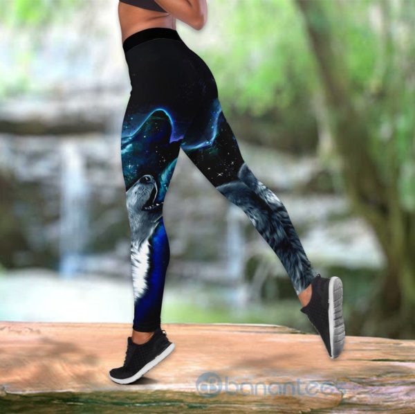 Wolf Night Hollow Tank Top Legging Set Outfit Product Photo