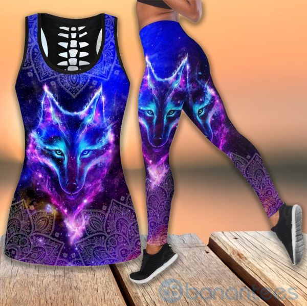 Wolf Purple Tank Top Legging Set Outfit Product Photo