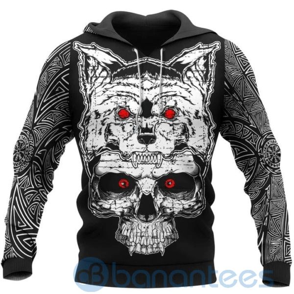 Wolf Raven Skull Viking Hoodie All Over Printed 3D Hoodie Product Photo