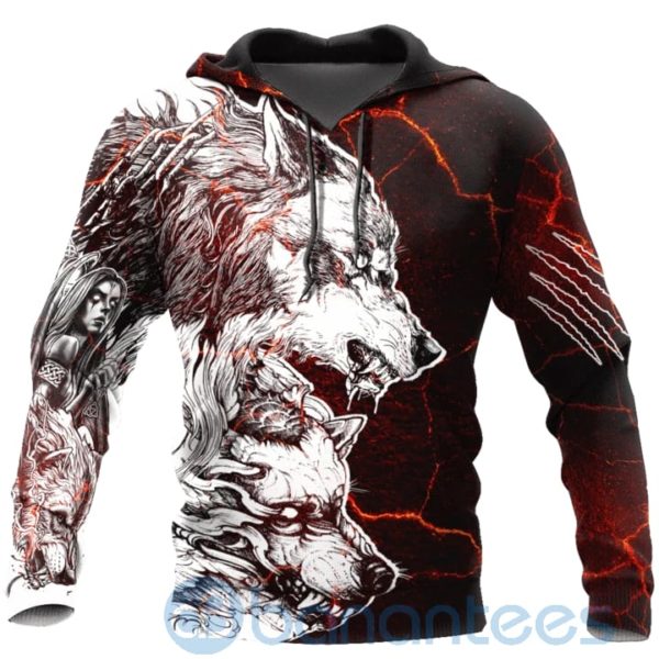 Wolf Thunder Red All Over Printed 3D Hoodie Product Photo