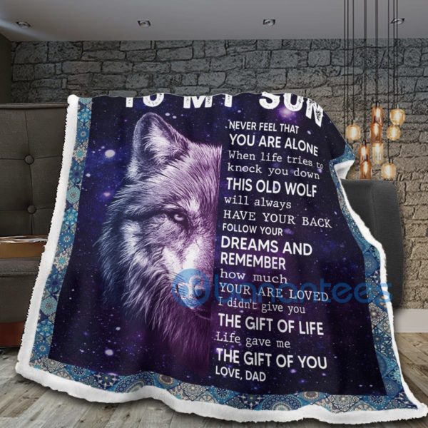 Wolf To My Son Life Gave Me The Gift Of You Sherpa Blanket Product Photo
