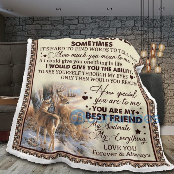 To My Love Deer Sherpa Blanket Product Photo