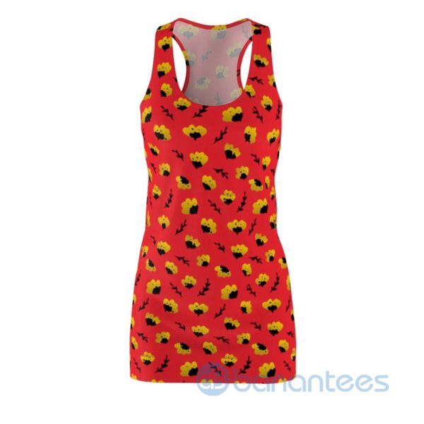 Yellow Flowers Cartoon Seamless Pattern Racerback Dress For Women Product Photo